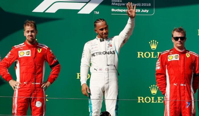 Nel Gp di Ungheria è podio Ferrari ma vince Hamilton