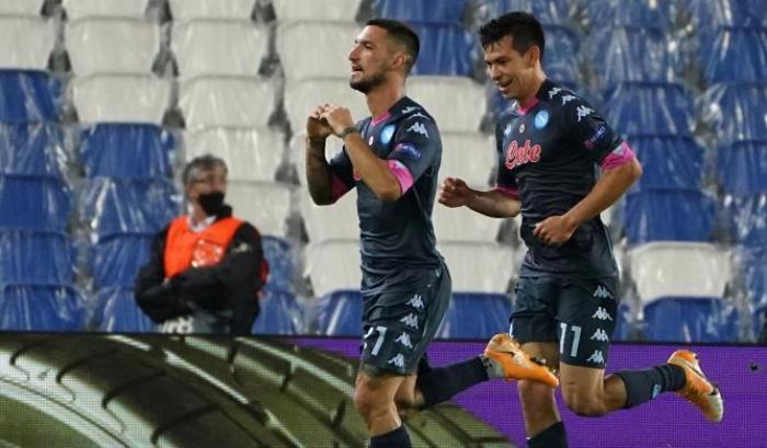 Europa League: il Napoli vince contro la Real Sociedad, la Roma pareggia in casa