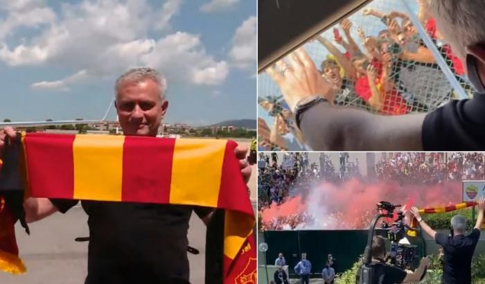 Roma: José Mourinho è approdato nella capitale e ha incontrato i tifosi