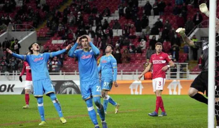 Napoli battuto dallo Spartak Mosca: si giocherà il passaggio del turno all'ultima gara